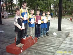 Najlepsi w Parku Strzeleckim w kat. M10N - P.Wójtowicz (1m), B.Sochacki (3m) i M.Zimirski (5m)