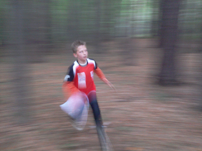 Daniel Piaskowy (M12) na trasie biegu klasycznego - Stary Sącz 07.10.2012r.
